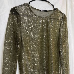 Zara Gold Shimmer Top